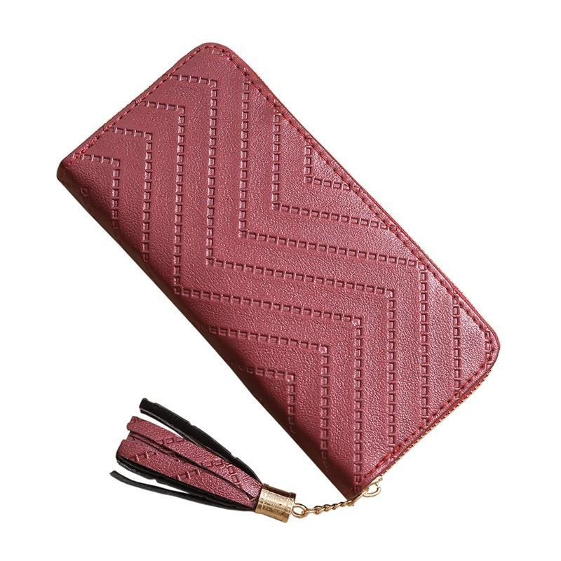 New Women's Wallet Long Zipper Student Bag Single Handle Carrying HandBags