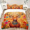 3pcs Animal-themed Deer Flowers Soft and Comfortable Breathability, Bedding Set, Machine Washable, Suitable for All Seasons145