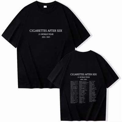 2025 Cigarettes After Sex X's World Tour 2024 Unisex Summer O-neck Oversized T-shirt Music Fans Gift Casual Regular Printing Tee