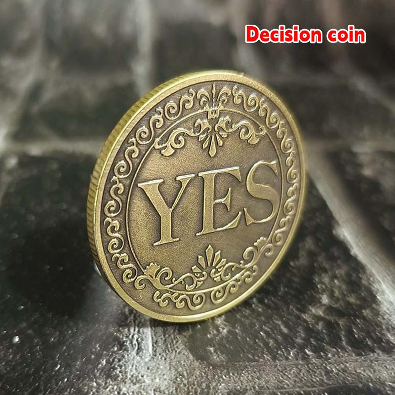 1pc Yes No Coin 3D Embossed Flipping Challenge Coin Decision Maker Lucky Diameter 40mm Commemorative Coins Collection
