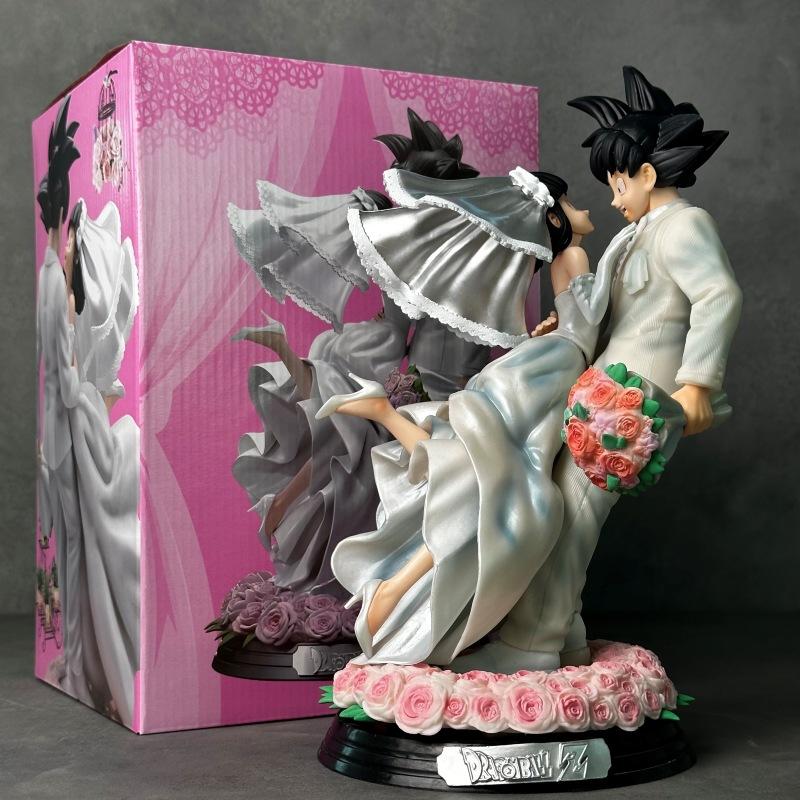 

Dragon Ball Z Son Goku & Chichi Wedding Version 31cm Pvc Action Figure Collectible Model Toy Couple Statue Ornament Wedding Gift
