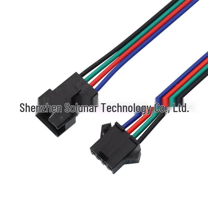 SM Male/Female Plug Cable 2.54MM Air Connection, 3-Battery Charging, 4P Terminal Power Cord, LED Light.