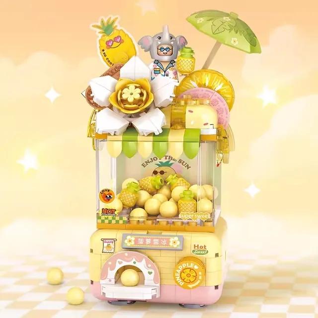 Small Blocks Panda Series Street View Food Truck Fruit/Icecream Shop Learning Build Toys Toy For Kidss For Kids Adult