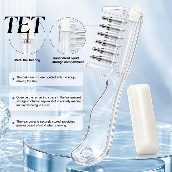 Essential Oil Applicator Comb 1/2Pcs Refillable Hair Comb, Leak Proof Scalp Dispenser Manual Massage for Growth, Massaging Men Women Portable