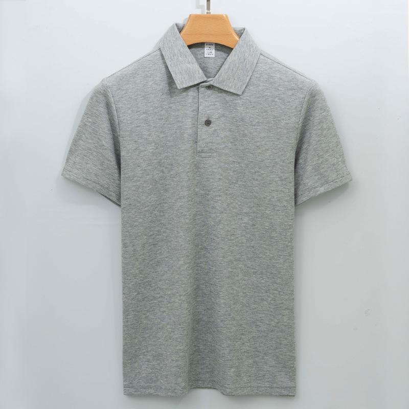 Cotton Markless Collar Polo Shirt Men's Short-sleeved T-shirt Solid Color Xinjiang Cotton Men's Polo Shirt