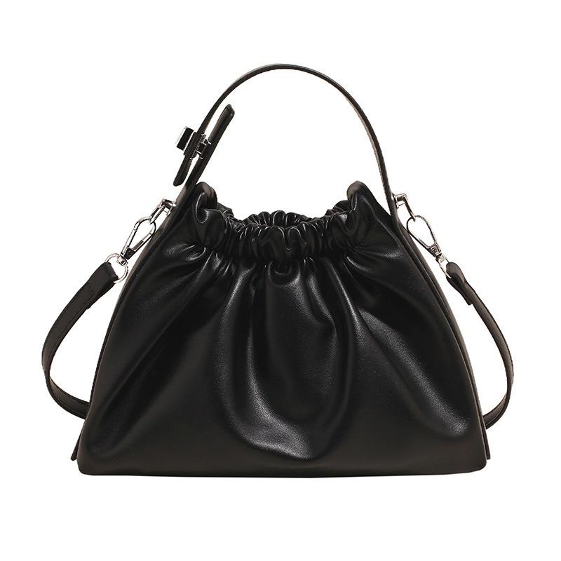 IELGY All-Match Niche Texture Cloud Drawstring Bucket Bag High-End Feeling Fashionable Fashionable Shoulder Messenger Bag