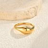 Vnox Gold Plated Flowing Glossy Ring for Women Girl, Irregular Simple Classic Light Luxury Minimalist Dainty Band Jewelry Gift