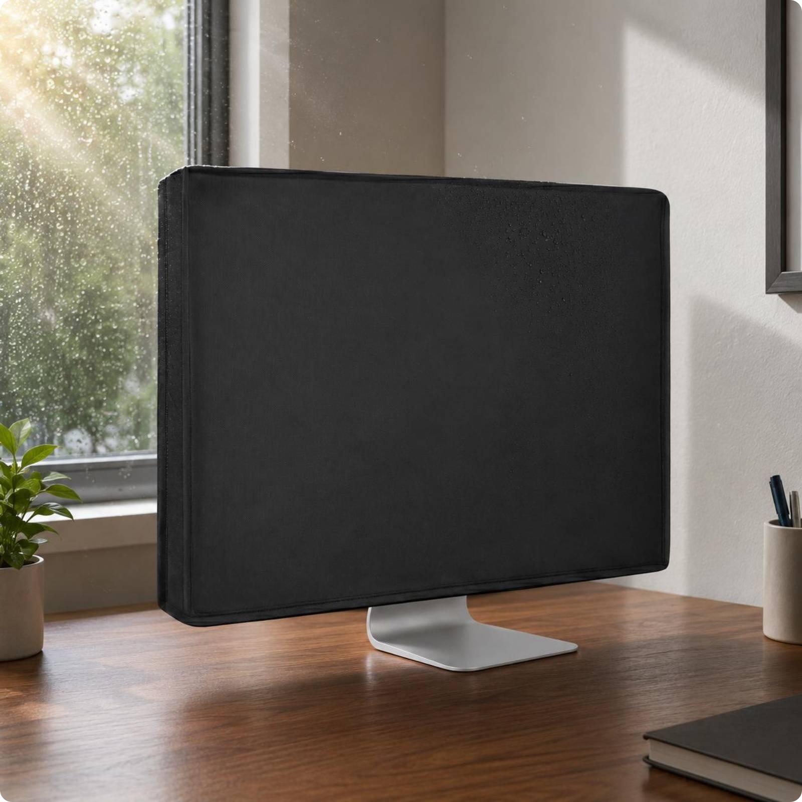 Monitor Dust Cover Silver-Coated Full Coverage Monitor Cover LCD Screen Dust Sleeve Dustproof Water-Resistant