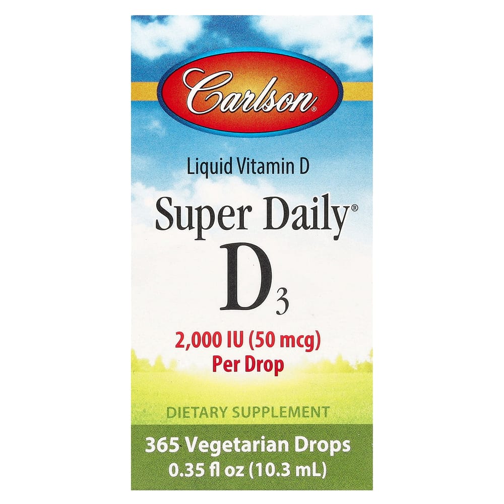Carlson Labs Super Daily D3 50mcg (2000 IE) Flüssigkeitstropfen, 10,3 ml (0,35 fl oz)
