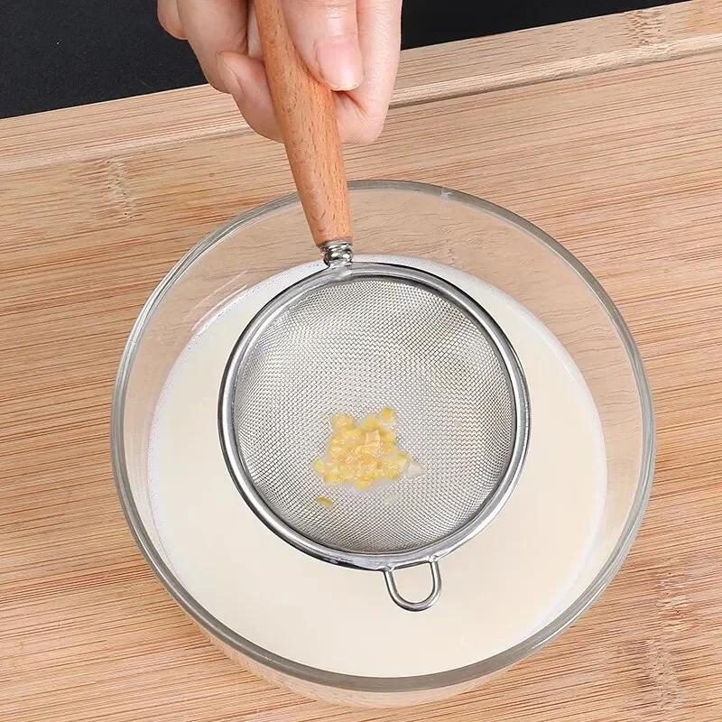 1Pcs Stainless Steel Small Colander Sieve Fine Mesh Oil Strainer Multi-function Filter Mesh Flour Sifter Kitchen Baking Tools