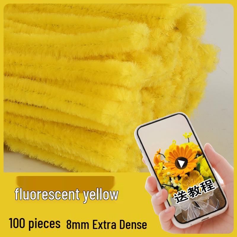 Colorful Chenille Sticks: Craft Pipe Cleaners for Kids' Velvet Flower Bouquets