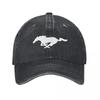 Mustang Horse Unisex Retro Denim Washed Baseball Caps Men Cowboy Sunscreen Hats Camping Womens Trucker Cap