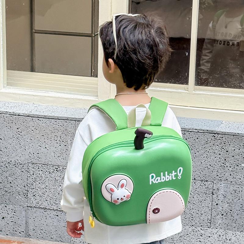 Playful Apple Shaped Kids Backpack With Breathable Fabric Ideal For Everyday Adventures