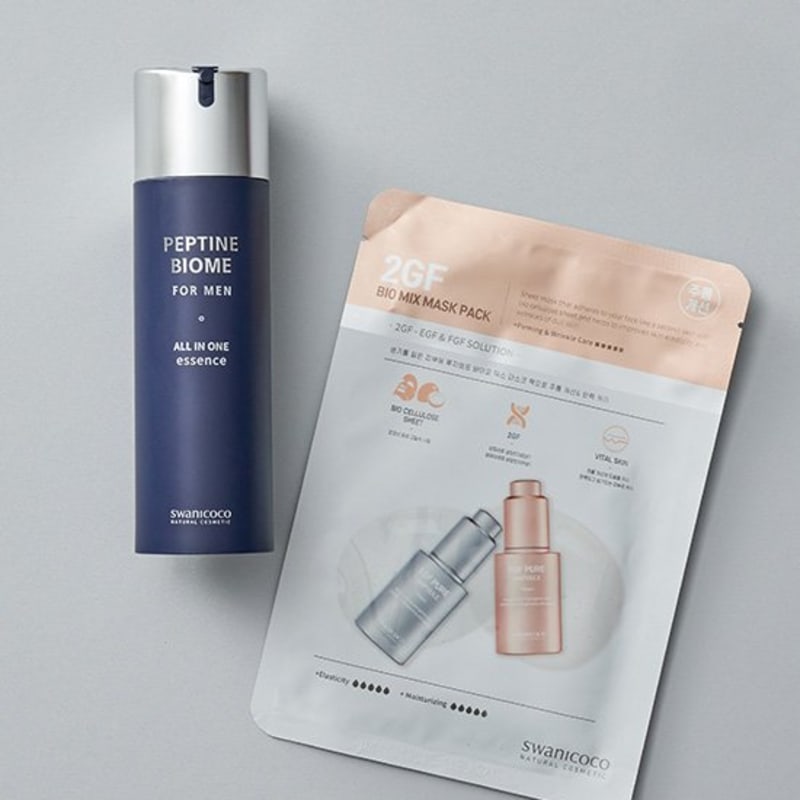 [Swanicoco] Peptide Biome for Men All-in-One Essence 150ml (+ 2GF Bio Mix Mask Pack 1 sheet free)