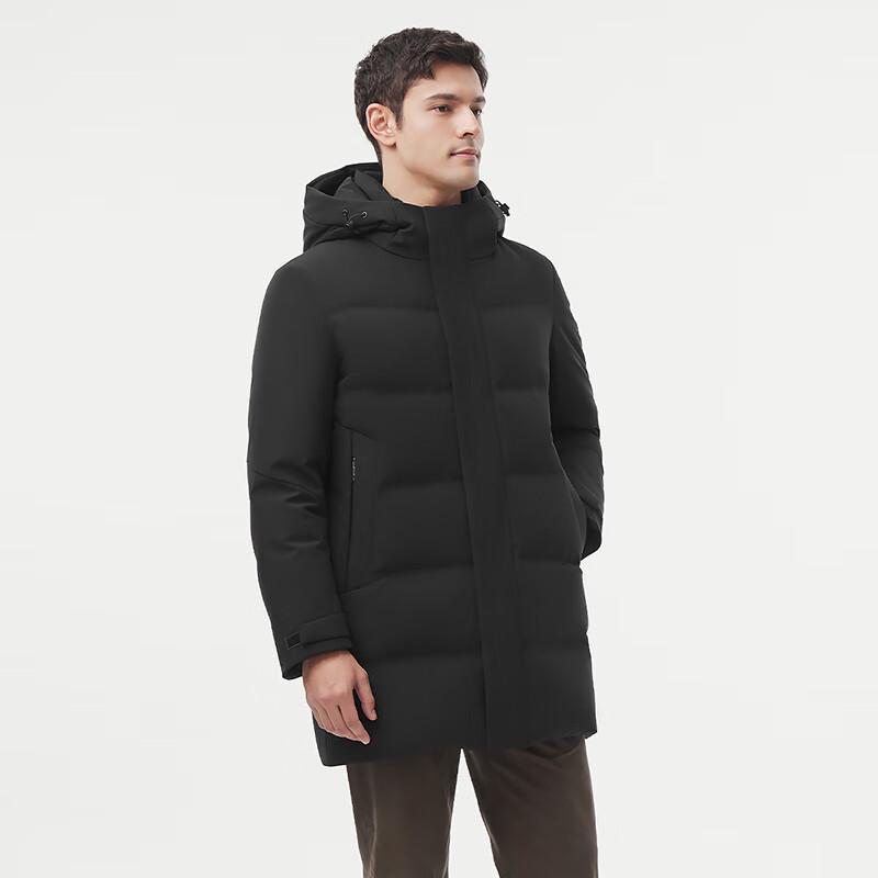 Tanboer Men's Mid-Length Hooded Down Jacket
