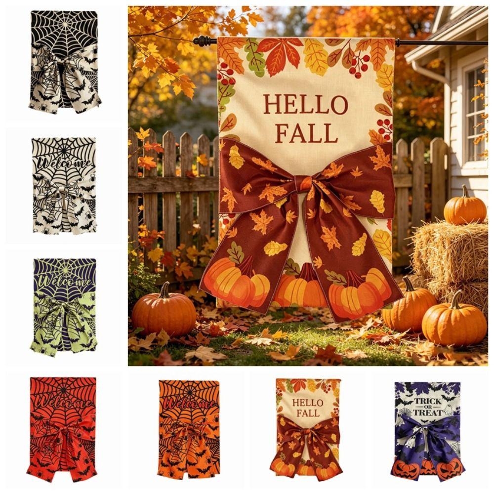 Creative Halloween Garden Flag Cloth Fall Garden Flag Multipurpose Autumn Harvest Flag Home Decor