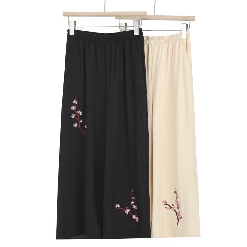 Plus Size Straight Leg Pants Women's Elastic Waist Loose Pants Street Women's Casual Clothing Home Trousers