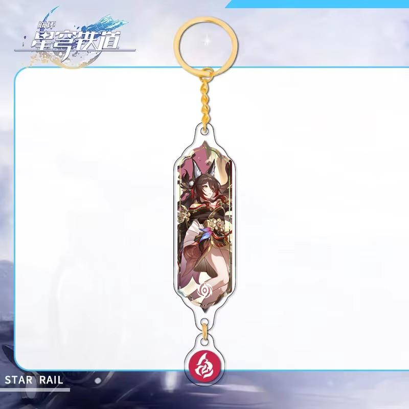 

Game Honkai: Star Rail Acrylic Keychain Long Strip Pendant Figure Castorice Cipher Hyacine Mydei Anaxa Accessories Ornament