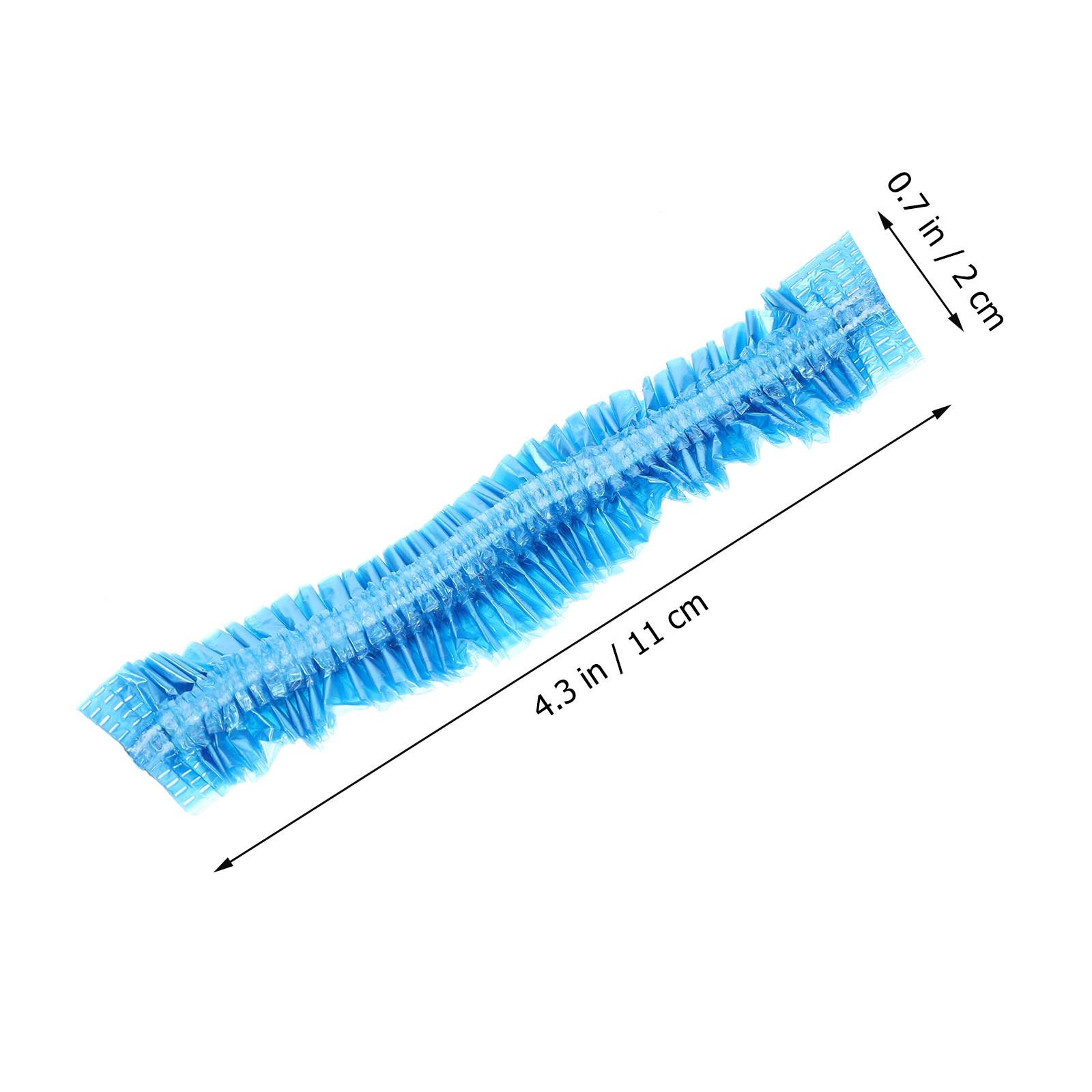 

200Pcs Disposable Shower Caps Waterproof Hair Wrap Hat Stretchable Band for Long Curly Braids Salon Spa Travel Household Bathing синий