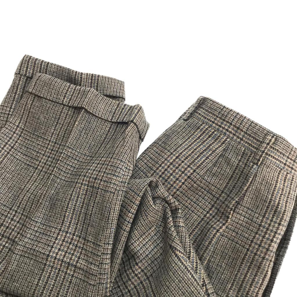 Vintage BARACUTA Wełniane Spodnie Męskie W88 L Brązowe w Kratę(UŻYWANY)