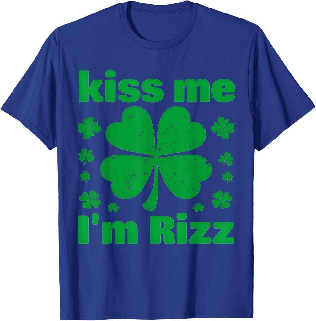 St Patrick's Day Kiss Me I'm Rizz Funny Gen Z Slang Unisex T-Shirt