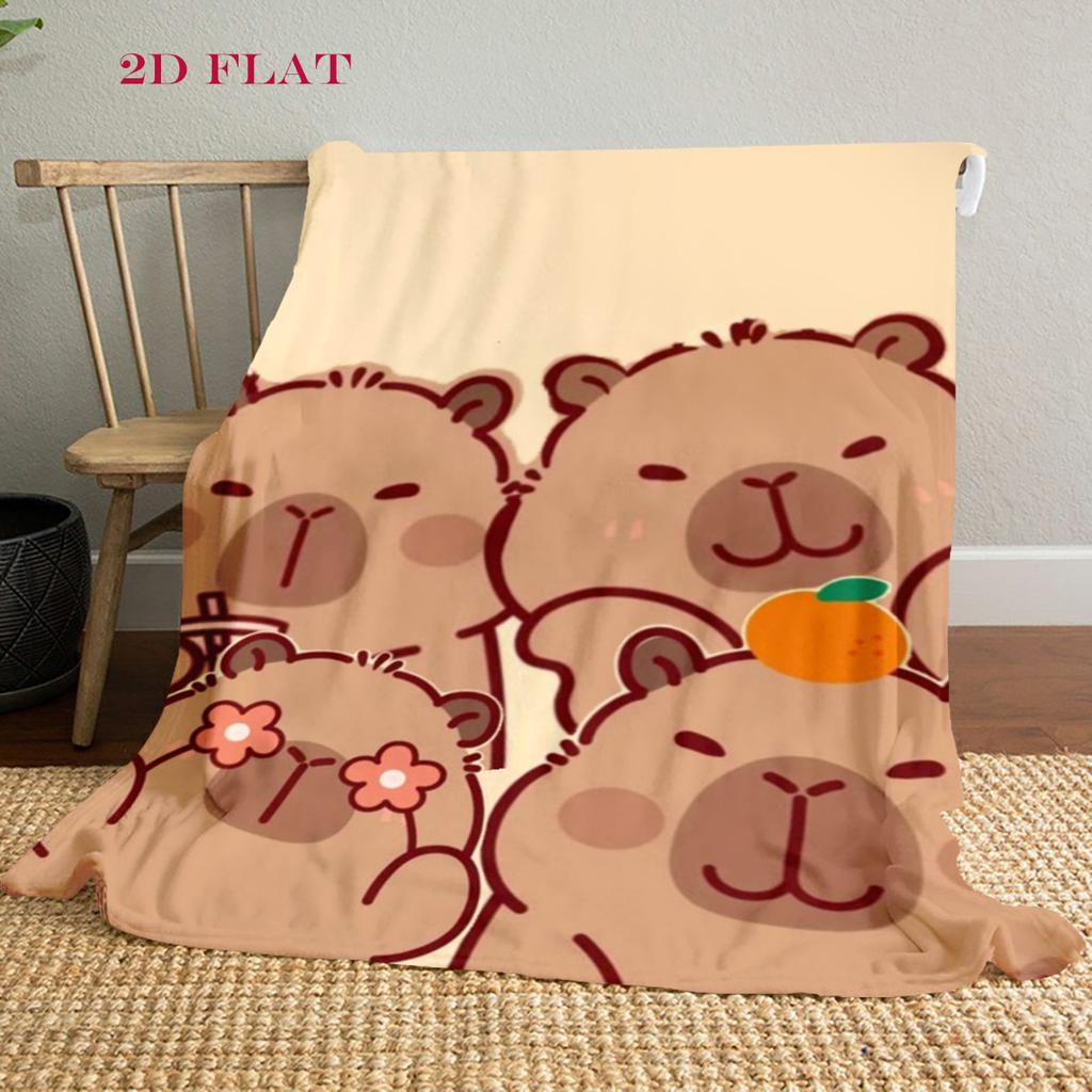 Capybara Companions Blanket Suitable for All Seasons Soft and Comfortable Digital Printing Sheet Nap Blanket