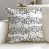 Leather Texture Cushion Cover Soft  EasyWash Pillow Case  Versatile for Couch Bed Travel and Office