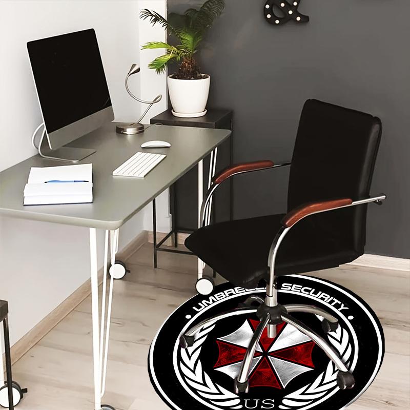 1pc Umbrella Security Corporation Emblem Round Carpet, Made of Polyester,Perfect for Decorating Office Chairs, Living Rooms Fplt123
