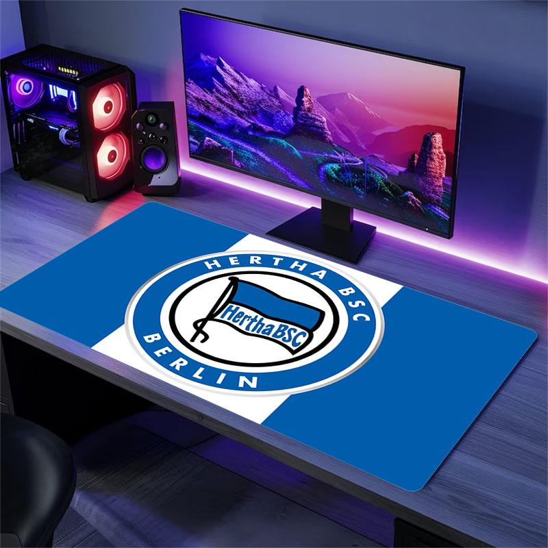 Hertha BSC Art Mauspads, Große Gaming-Schreibtischmatte, Rutschfestes XXL-Mauspad für Laptop & Tablet, Mini-PC-Spielmatte mit genähten Kanten