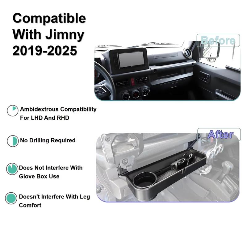 Front Passenger Handle Storage Organizer Tray Cup Holder Glove Box Divider for Suzuki Jimny JB64 -2025 Interior Accessories