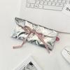 Classic Bowknot Pu Pencil Case With Zipper Closure For Students And Girls