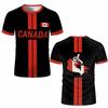 T-shirt da Calcio con Stampa Emblema Bandiera del Canada Maglia Traspirante per Allenamento all'Aperto Magliette Estive Sportive Casual Asciugatura Rapida Girocollo