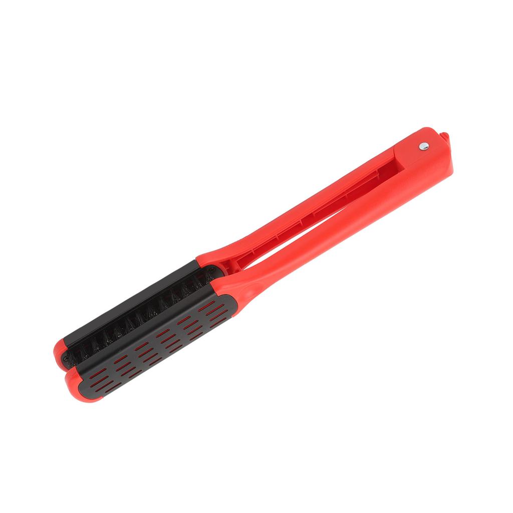Clamp Hair Brush Straightener Flat Hair Styling Smoothing Tool Anti Static Hollow Vent V Shaped Double Sided Hair Straightening Brush