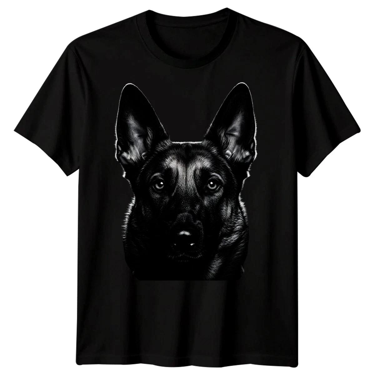 German Shepherd Dog Animals Mens T-shirt Realistic Canine Portrait 4XL