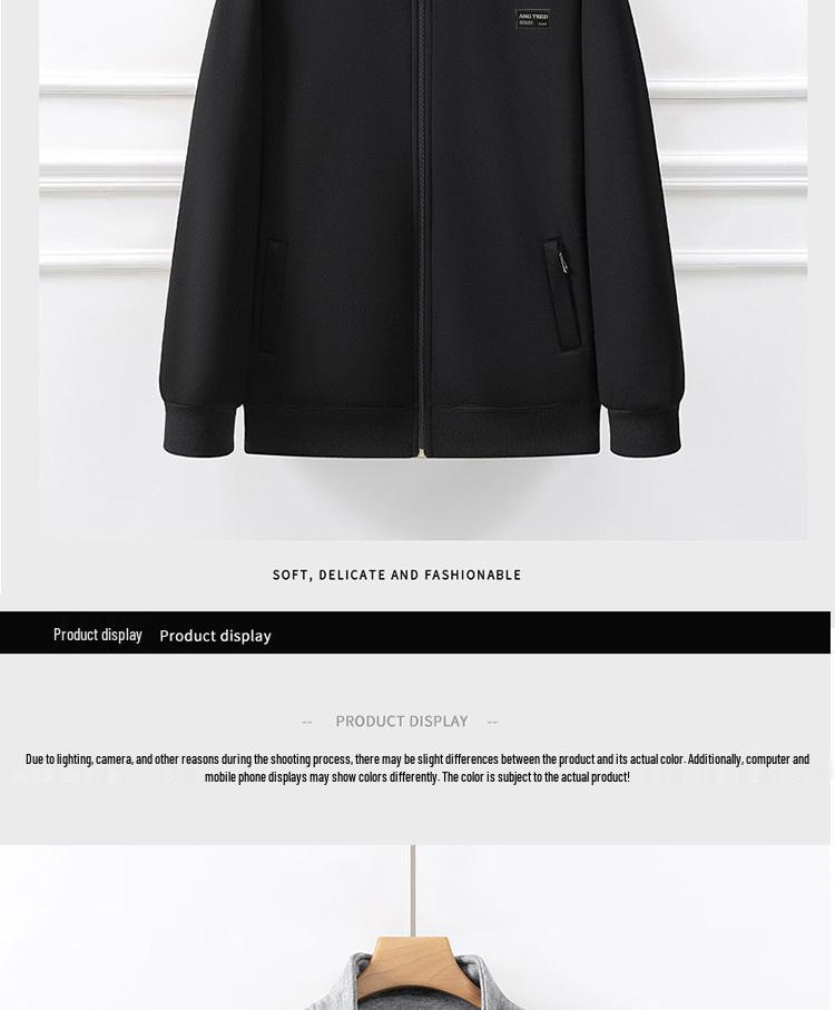 Übergröße Samt-Cardigan-Sweatshirt – Warm, Locker geschnitten, Stehkragen, Gemütlicher Freizeitmantel für 300 Pfund