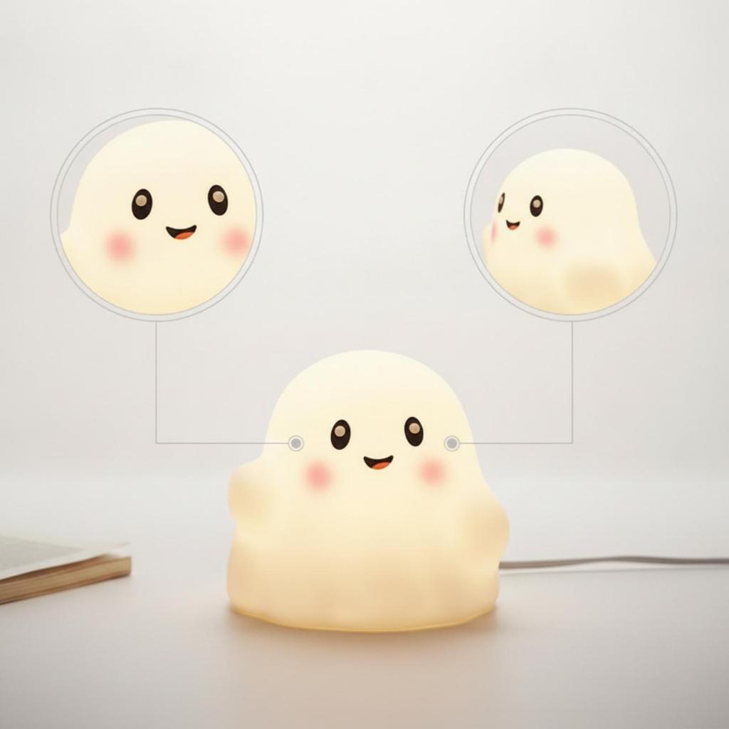 Ghost Night Light Touch-Controlled Lamp Dimmable for Bedroom, Kids, Babies