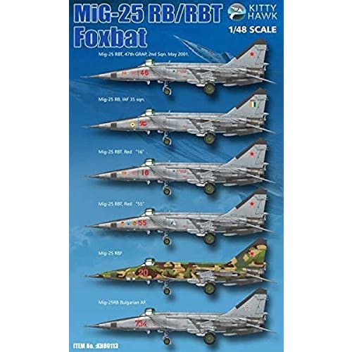 Kitty Hawk Models 1/48 Soviet Air Force MiG-25 RB/RBS Foxbat Plastic Model Kit KITKH80113