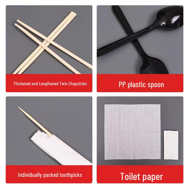 Lu Feng Lai Disposable Bamboo 4-Piece Tableware Set