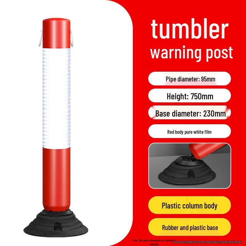 Reflective Elastic Road Barrier Post - Anti-Collision, Detachable, 80cm