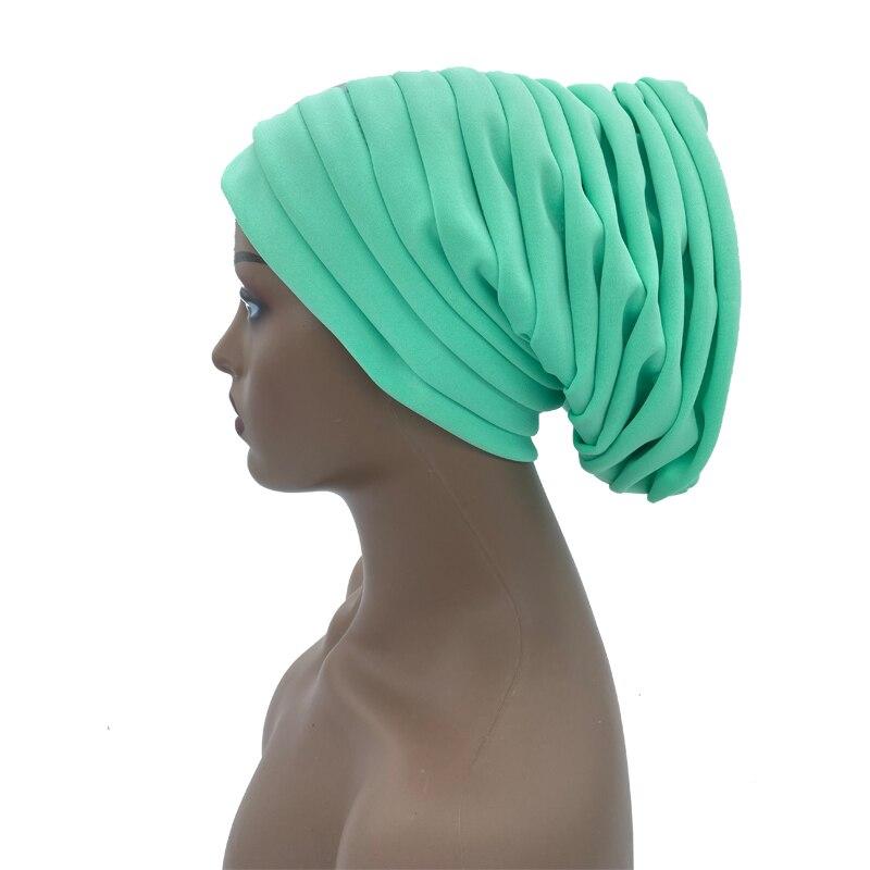 Solid Color Women Pleated Turban Hat