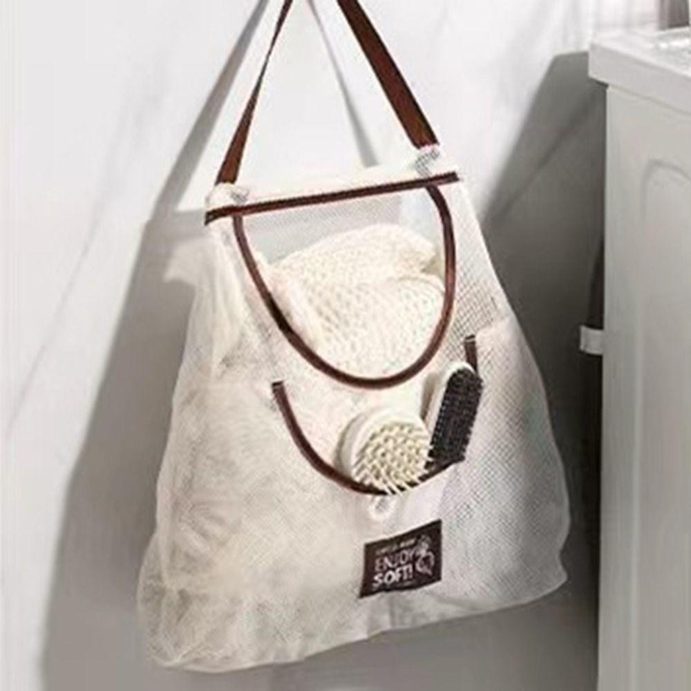 Hollow Vegetable Storage Bag Widen Handle Kitchen Mesh Bag Underwear Socks Hanging Bag  Home