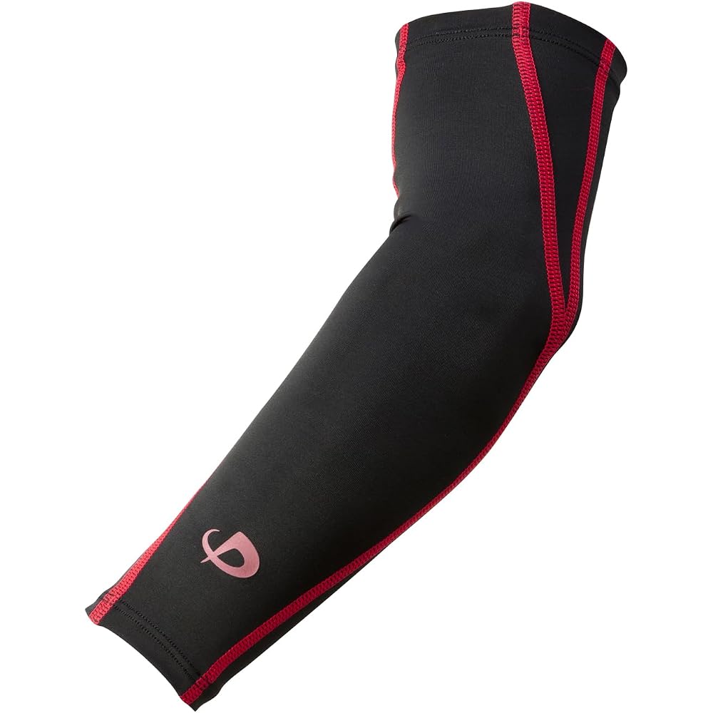 Phiten Sports Sleeve X30 Arm Sleeves 2-Pack Large Black/Red for Men and Women Running Volleyball Tennis Badminton