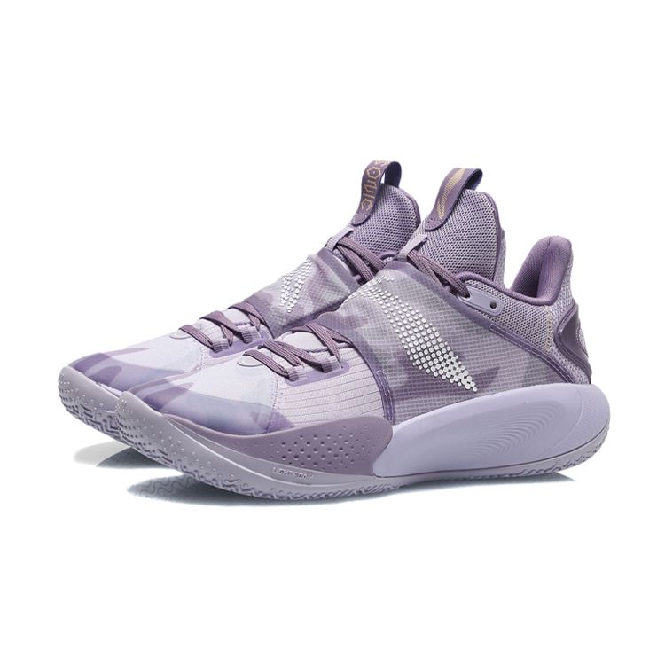 LiNing Sonic 9 Youth Edition Non-Slip Shock Absorption Wear-Resistant Lightweight Low-Top Basketball Shoes Kids Sneaker Purple ABPR031-4