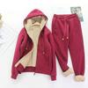Damen Herbst- und Winter-Sportanzug mit Plus-Samt-Verdickung, Damen Locker und Schlank, Lässig, Zweiteilig, Westlicher Stil