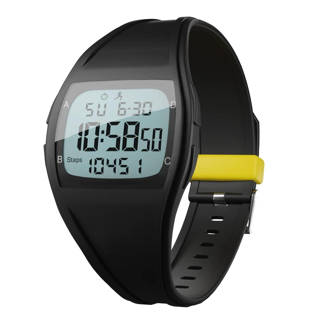 Amain Walking Watch with Vibrating and Stopwatch AWW-2502 Pedometer, Alarm, Waterproof, (Black)