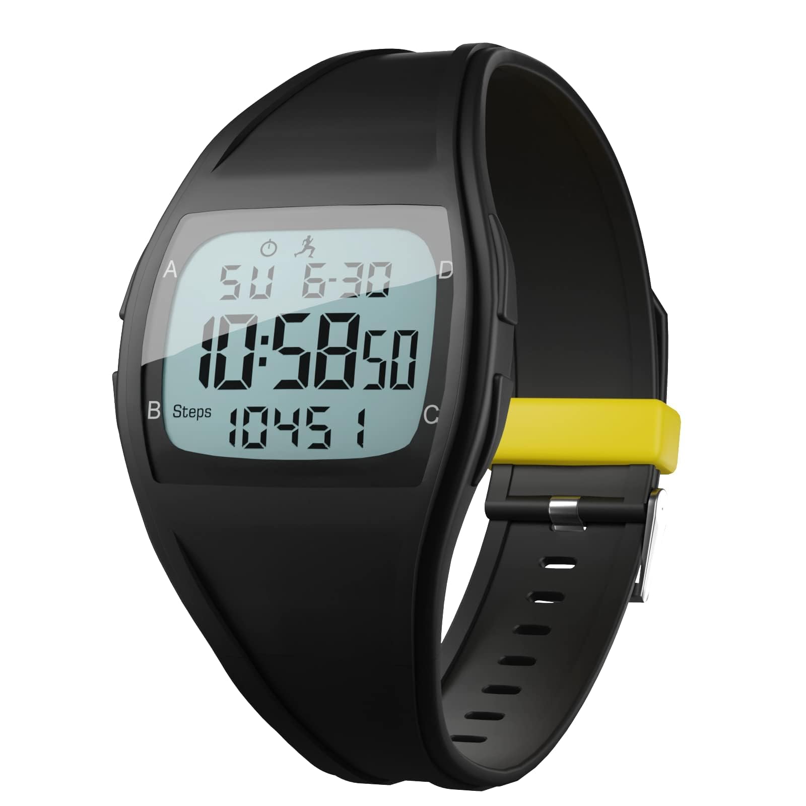 

Основные ходячие часы с вибрацией и секундомером AWW-2502 Шагомер, Будильник, Водонепроницаемые, (черный) чёрный