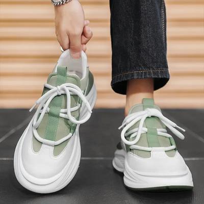 Modne Zielone Gruba Platforma Oryginalne Okazje Męskie Codzienne Trampki Modne Lekkie Rozmiar 9 Unisex Niska Cena Sportowe Buty Sportowe dla Mężczyzn