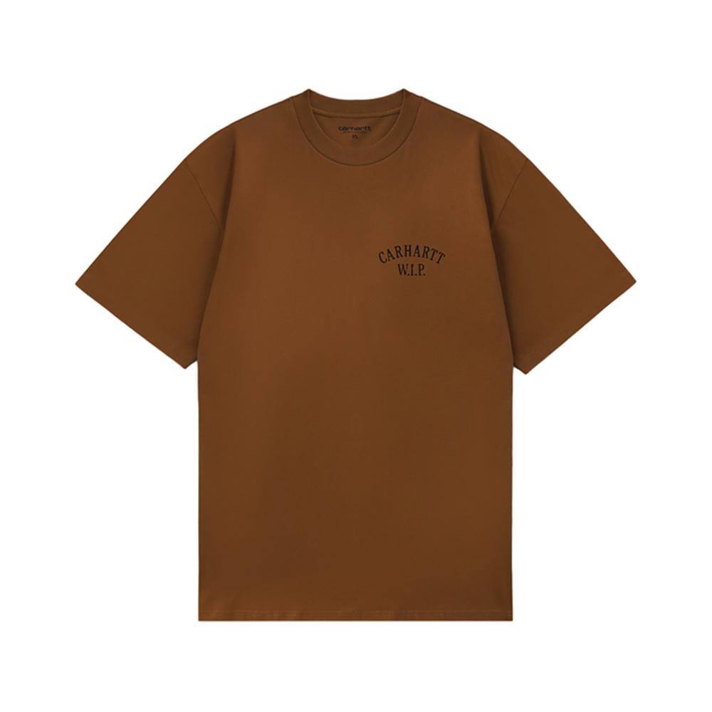 Carhartt WIP T-shirt Casual Moda Sportiva Colore Solido Classica Vintage Manica Corta Uomo Top Marrone CHXTEI034779O