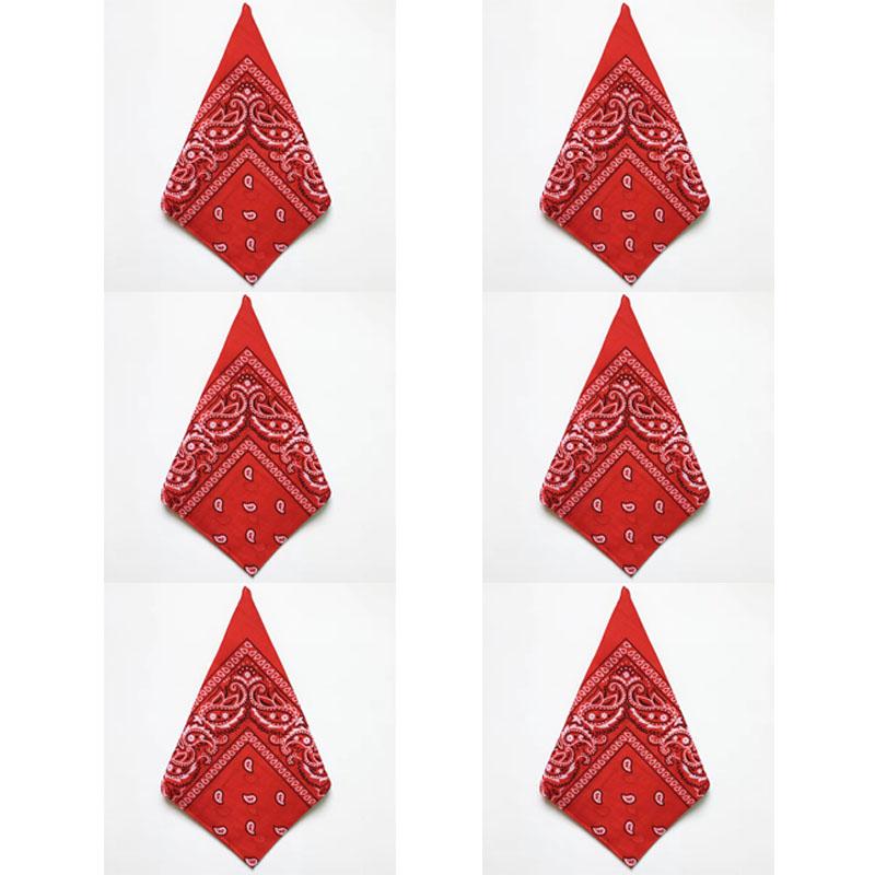 1/4/6pcs Paisley Bandana Printed Square Scarves Wristband Hair Band Neck Scarf Headwear Handkerchief Unisex Fashion Head Square