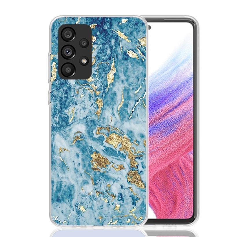 Fashion Gold Pink Geometric Marble Case Phone Cover for Samsung Galaxy A17 A16 A15 A14 A13 A56 A55 A54 A53 A36 A35 A34 A33 A26 A